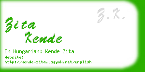 zita kende business card